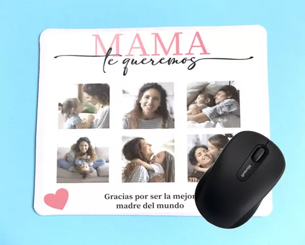 Alfombrilla de ratón personalizada 'Mamá Especial' con diseño único y fotos emotivas.